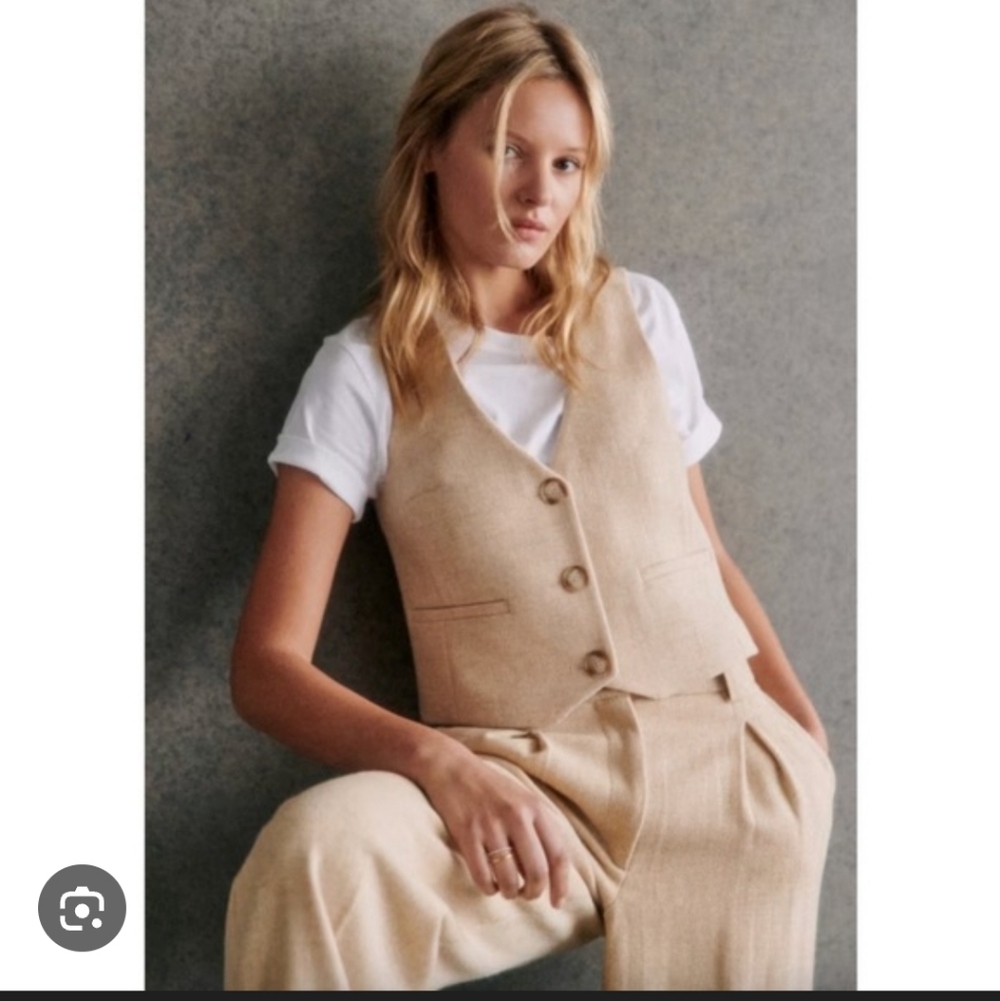 Sezane Elroy Vest- Ecru Size 8/40
